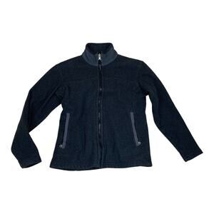 Patagonia women's small synchilla fleece zip up jacket flaw blue gorp hiking